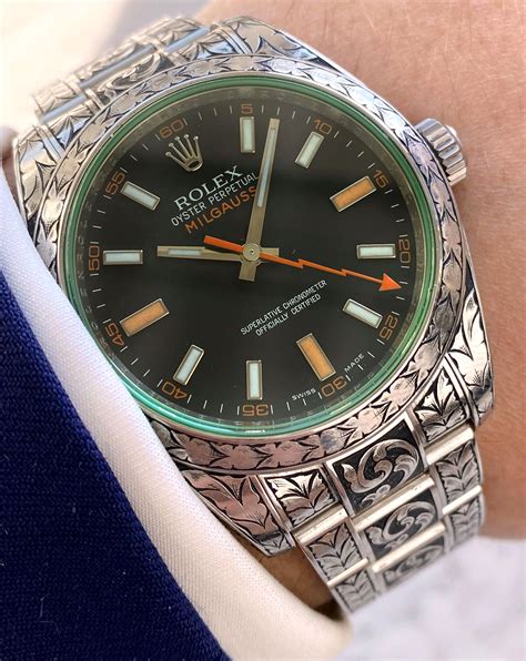 rolex milgauss engraved replica|rolex 116400gv milgauss.